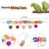 Parrot Bite Toy Bird Ring Bell Parrot Hanging Swing Chain Toy Parakeet Chew Swings Toy with Hanging Bells Bird Cage Bird Toys