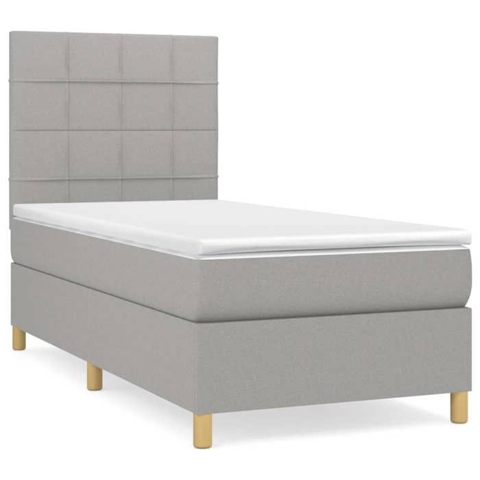 Maison Exclusive - Sommier à lattes de lit avec matelas Gris clair 80x200 cm Tissu