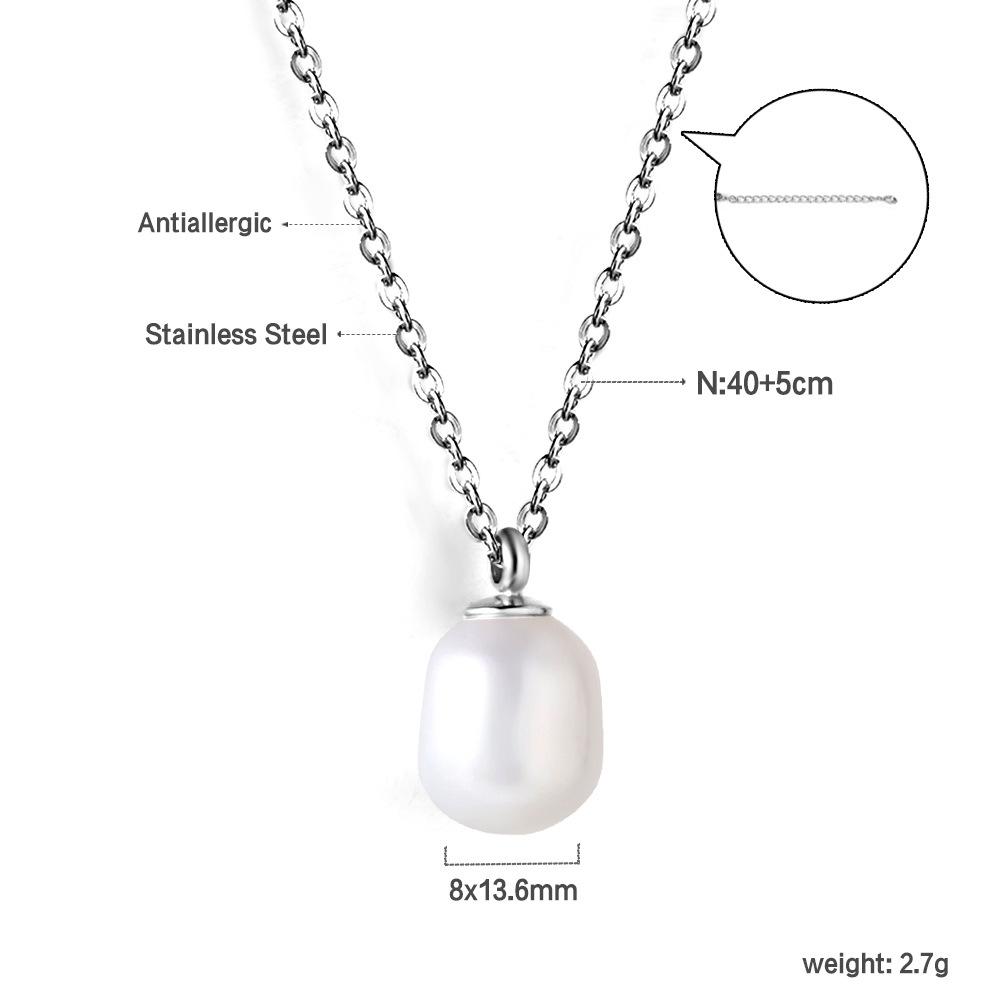 Women's Fashion Geometric Jewelry Light Luxury Multiple Styles Stainless Steel Pearl Pendant Choker Necklace