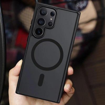 Magnetic Luxury Matte Phone Case for Samsung Galaxy S24 Ultra S24 S23 S22 Ultra Plus S20 S21 FE Wireless Charge Shockproof Cover