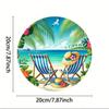 Metal Wall Art Palm Leaf Tropical Floral Plaque Decor for Home Bar Cafe Beach Party Living Room Bedroom Kitchen Bathroom Wall