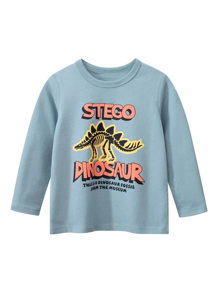 27Kids Korean Style Cartoon Dinosaur Long Sleeve T-Shirt for Boys - Children's Base Layer Baby Clothes