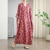 Vacation Style V-neck Long Skirt Cotton Linen Dress