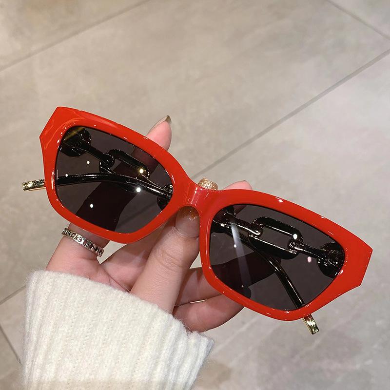 Personalized Hip-hop Glasses Chain Sunglasses Fashionable Polygonal Small Frame Trendy Street Sunglasses
