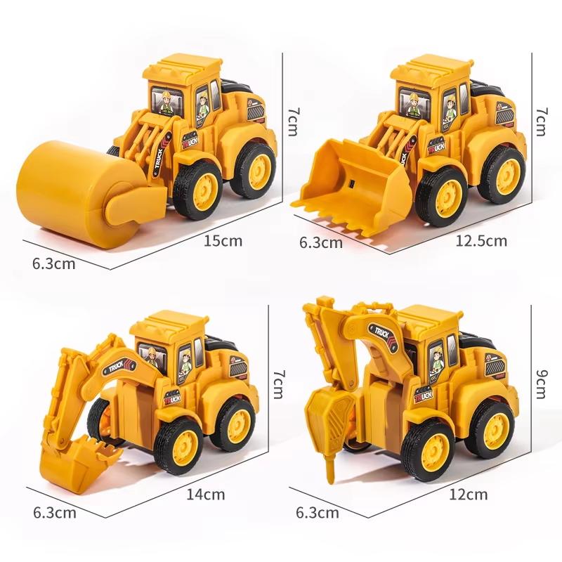 Engenharia Veículo Modelo Imprensa Carro Deslizante Escavadeira Bulldozer Crianças Educacional Construção Veículo Brinquedo Crianças Menino Presente