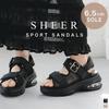 Sheer Sports Thick Air Black KH1034 [AmiAmi] Sandals, Sandals, Sole, Cushion, Women's Shoes, (Beige, 24.5cm)