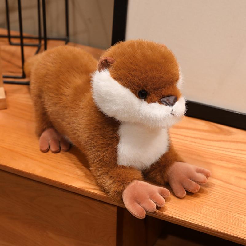 Peluche lontra di simulazione, animali di peluche carini, lontre soffici, bambole peluche, anime, kawaii, morbido, giocattoli da compagnia per bambini e neonati