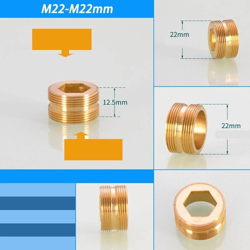 Hongtu M20 M22 M24 a 1/2" 3/4" Connettore Aeratore Rubinetto in Ottone - Filettatura Maschio&Femmina Fine/Grossa | Adattatore Risparmio Idrico per Rubinetto Cucina