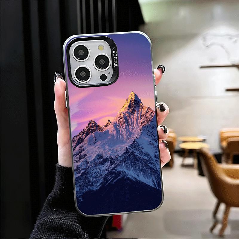 Mountain Peaks Landscape Soft Phone Case for iPhone 15 16 17 Pro Max 17Air 16E 14 Plus 13 12 Mini Shockproof Cover Back Shell