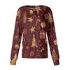 Women's Casual Long-sleeved Single-breasted Christmas Printed Protective Clothing Cardigan Top