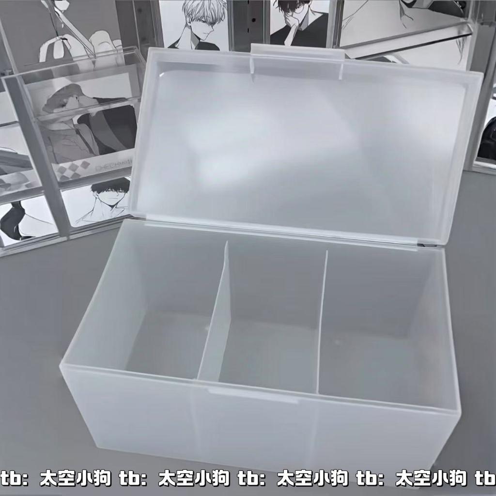 3-Grid Card Holder Storage Box, Large Capacity Frosted Flip Lid Clear Organizer for Collectible Cards, Photos, Tickets