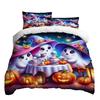 Halloween Three-piece Bedding Set Quilt Cover Pillowcase Brushed Fabric Thickened