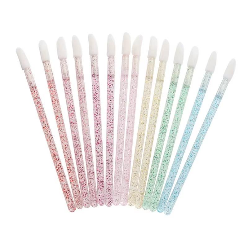 Disposable Crystal Rod Lip Brushes - 50 Pack: Portable Lipstick & Lip Gloss Applicators