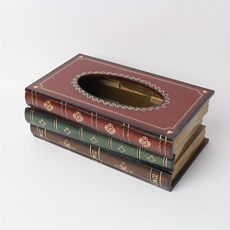 1pc, Tissue Box, Vintage European Style Simulation Book Tissue Box, Home Daily Use Desktop Tissue Storage Box, Suitable For Bedroom, Living Room