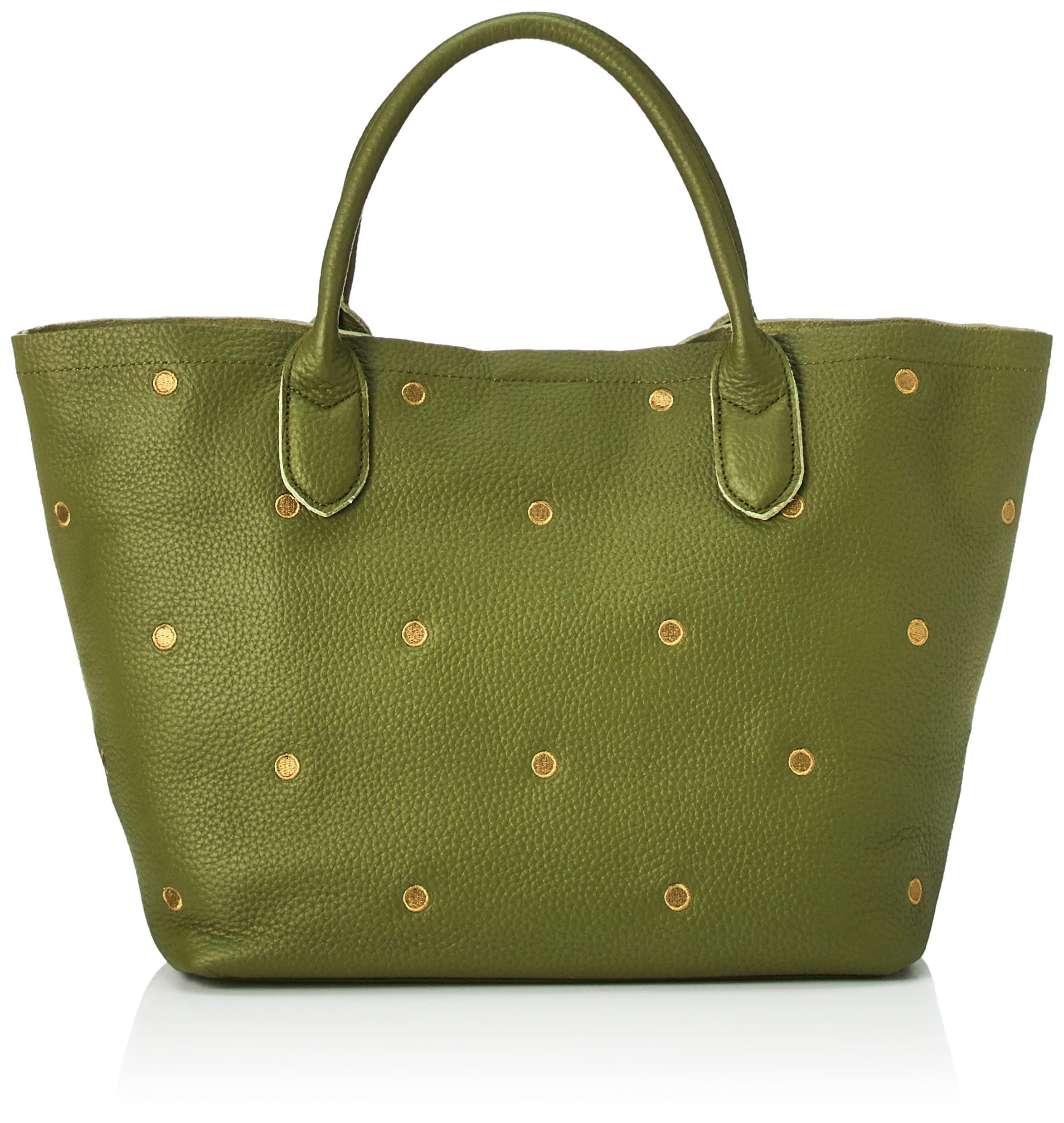 

Cowhide dot embroidery tote bag OL [Perke] 08-00-07470 Women s