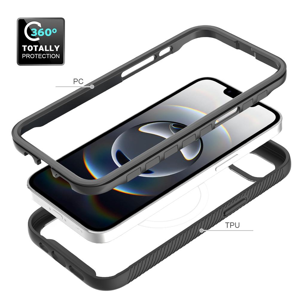 

For iPhone 16e Case PC+TPU Protective Phone Cover Support Wireless Charging Blue