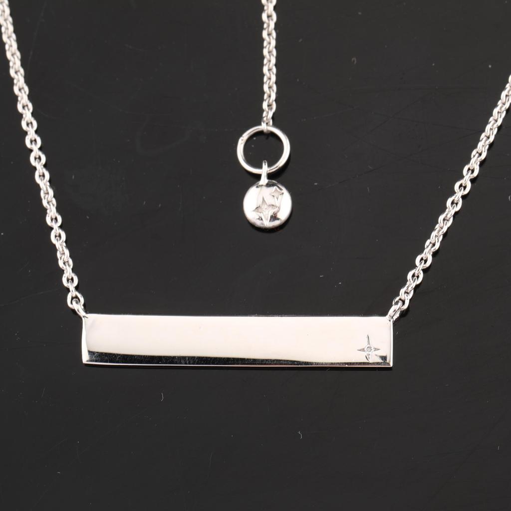 White Diamond Necklace 925 Sterling Silver Rhodium Gold & Rose Gold Jewelry