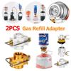 Gasbesparare Plus Gasbrännare Adapter Campinggasadapter Ventil Aluminiumlegering Omvandlare Växlare Påfyllning Platt Tank Omvandlingsadapter