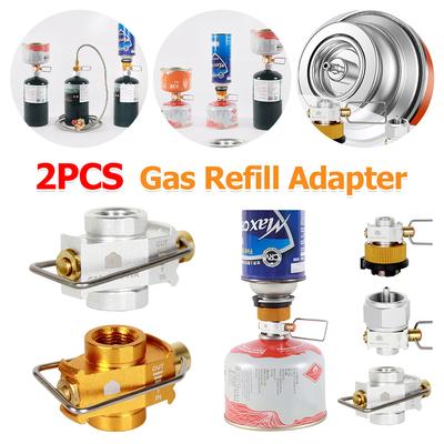 Gas Saver Plus Gas Burner Adapter Camping Gas Adaptor Valve Aluminum Alloy Convertor Shifter Refill Flat Tank Conversion Adapter