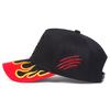 Men Brim Flame Tiger Embroidered Baseball Cap Outdoor Adjustable Sunscreen Leisure Hat Spring Autumn Travel Tourism Beach Vacation