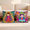 Cartoon Virgin Mary Art Cushion Cover Home & Car Multi-Scene Pillow Cover - Reversible, Soft & Durable for Daily Use