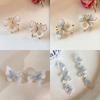 Silver Needle Crystal Flower Butterfly Earrings New Popular Earrings Fashion Light Luxury High-end Earrings