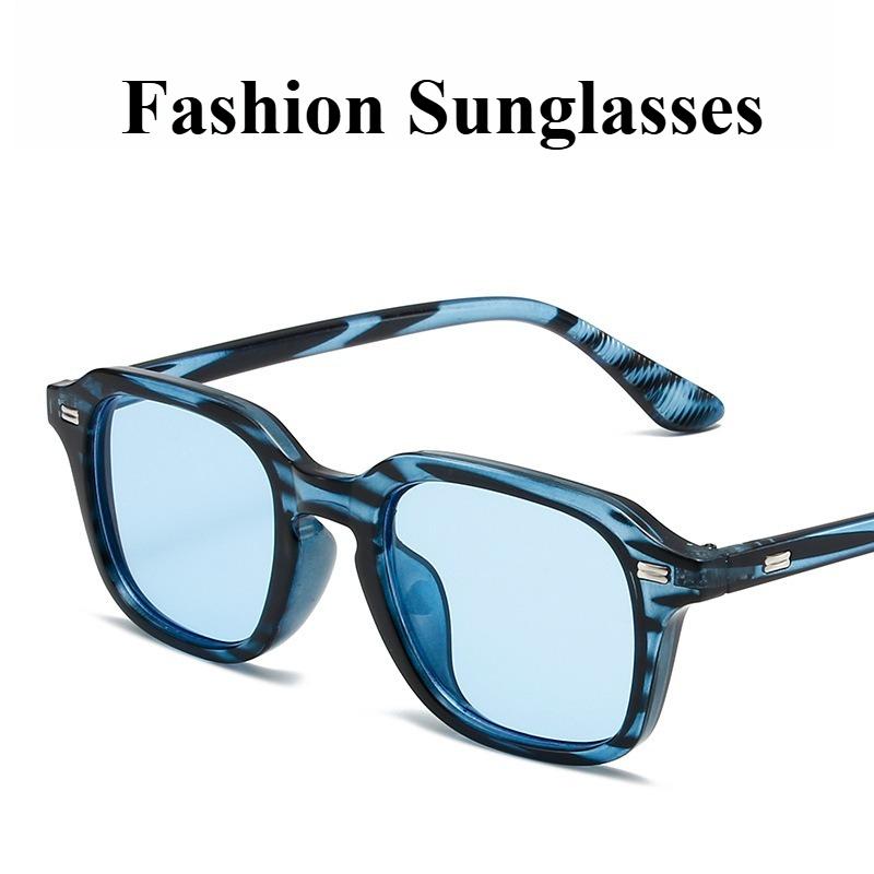 Retro Square Frame Glasses for Men Women Fashion Anti Blue Light Office Work Ultra Clear Outdoor Sunglasses Trendy