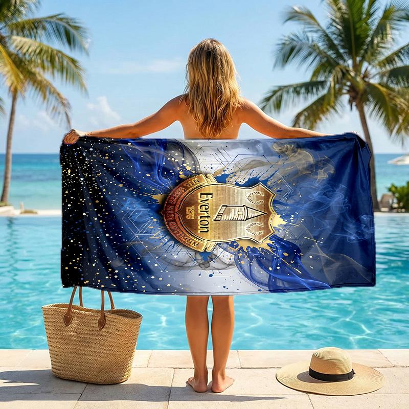 Everton Football Beach Towel Soft Microfiber Summer Towel Quick Dry Absorbent Towel for Beach Swimming Pool Travel