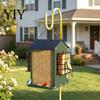 Wild Birds Food Holder Metal Bird Suet Feeder, Hanging Feeder with Cage, House Shaped for Outdoors Garden Yard Decor Creative Outdoor Gift