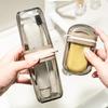 2Pcs/Set Portable Soap Holder Toothbrush Case Durable Plastic Travel Essentials Toiletry Set Easy-Clean Gym Bathroom Accessories