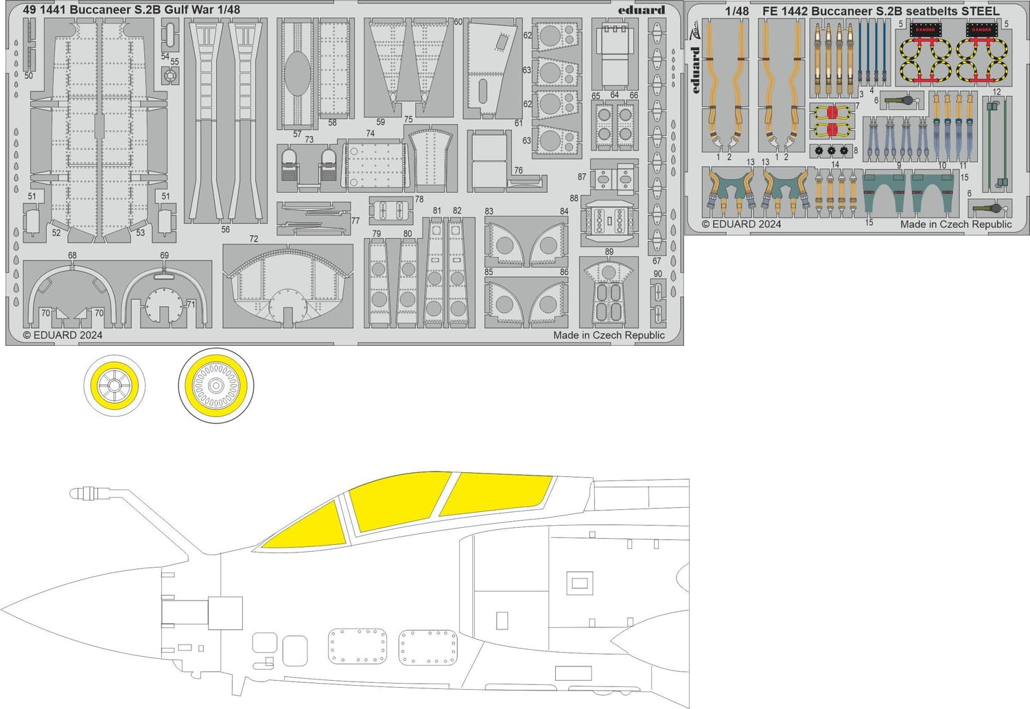 

Eduard 1/48 Scale Big Ed Buccaneer S.2B Gulf War Parts Set (for Airfix) Plastic Model Kit Parts EDUBIG49415