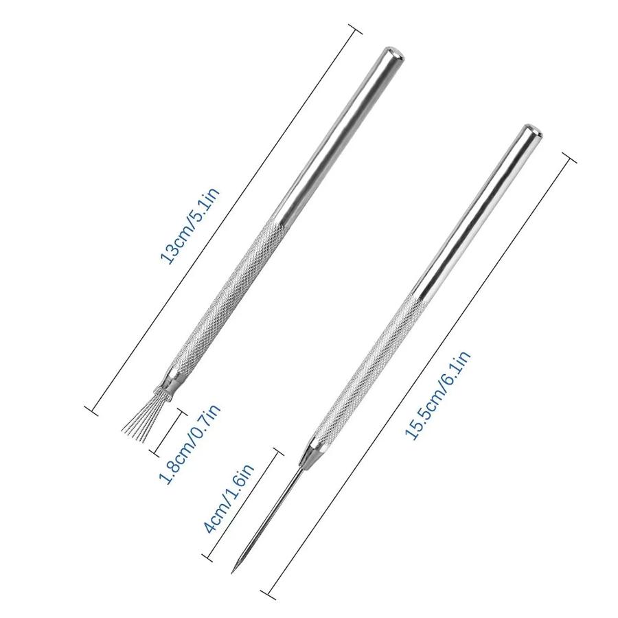 

2Pcs Set Clay Tools 7 Pins Needles Texture Ceramics Polymer Clay Sculpting Auxiliary Molding Tool DIY Pottery Brush серебряный