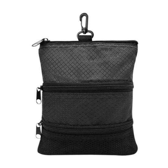 

Golf Ball Bag with Waist Clip 3 Pockets Waterproof Nylon Golf Ball Tee Tools Accessories Organizer Pouch Holder Men Women Golf Enthusiasts Gift чёрный