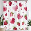 1Pc Heart Shaped Valentine S Day Shower Curtain - With Hooks Print Polyester Shower Curtain Bathroom Decoration Hanging Curtain