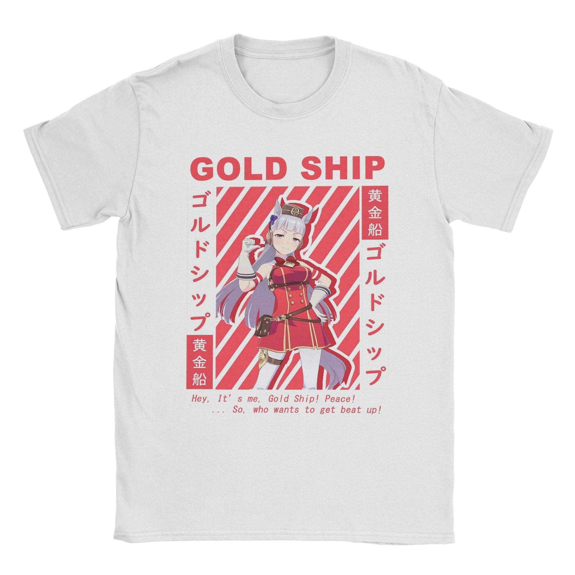

Uma Musume Gold Ship 4588328450 T Shirts for Unisex Cotton Vintage T-Shirt Crew Neck Tees Short Sleeve Clothing Plus Size S