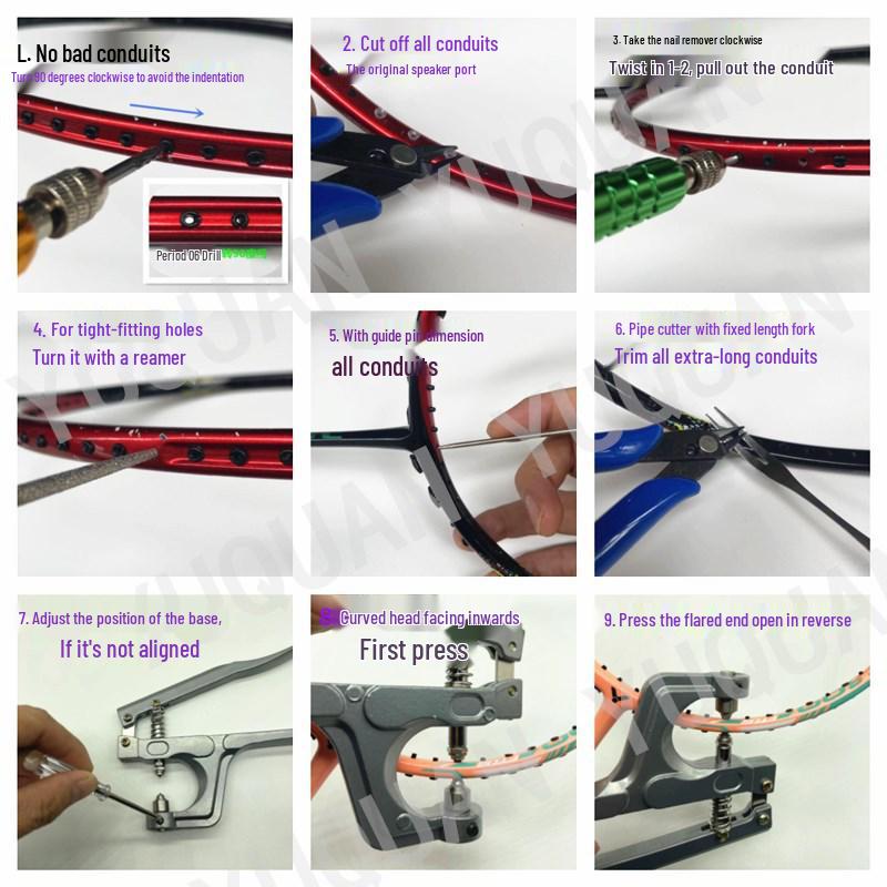 Yuquan Badminton Racket Grommet Replacement & Flaring Pliers Tool, Dark Grey