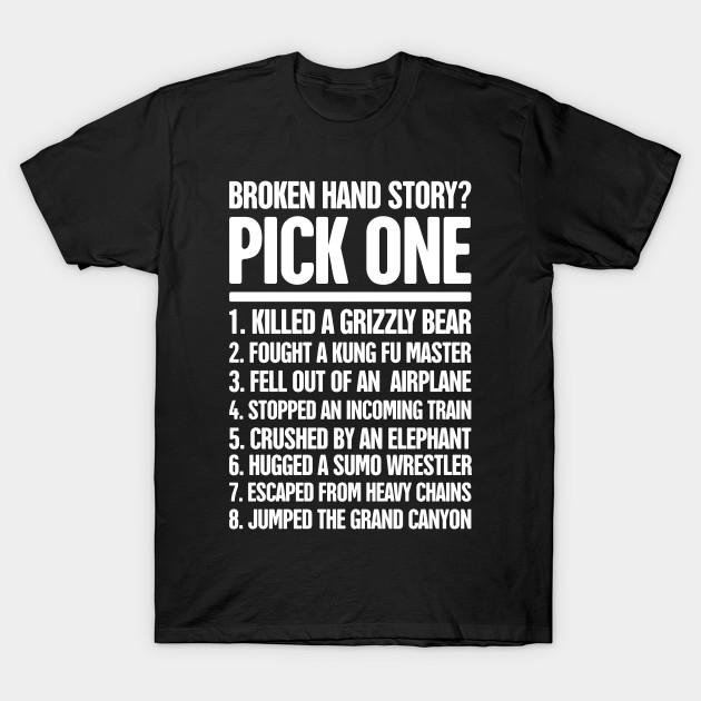 Men Black Print T-shirt Story Fractured Broken Hand Get Well Gift No-Cut Transfer Paper Print Cotton Tshirt L чёрный