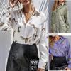 2026 Women's Loose Fit Printed V-Neck Long-Sleeved Shirt