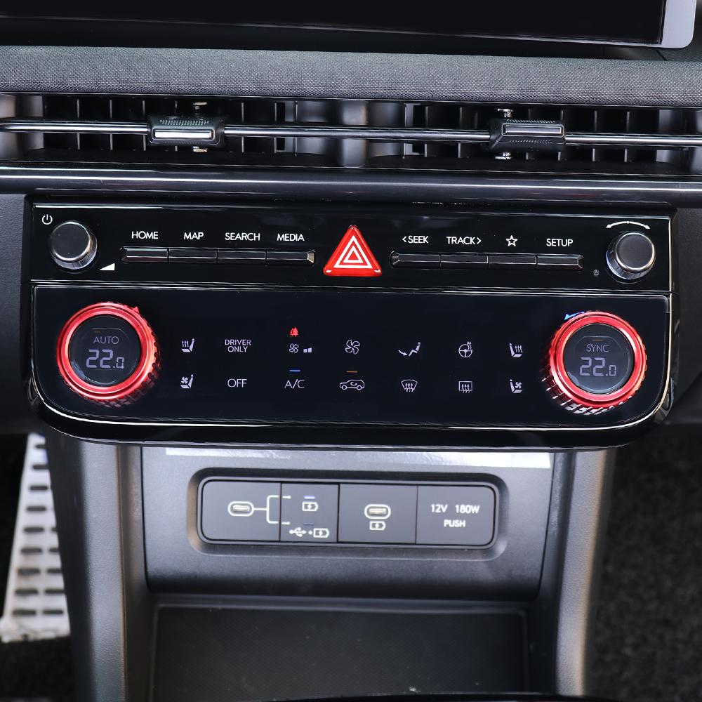 One Pair Aluminum Red Blue Black Interior Air Conditional Konb Ring Trim Cover For Hyundai Tucson NX4 2025 Accessories