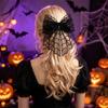 Dark Mesh Spiderweb Hair Clip With Fabric Center Detail, Gothic Hair Accessory for Costume Parties, Dance Outfits, Daily Styling, and Gift Giving
