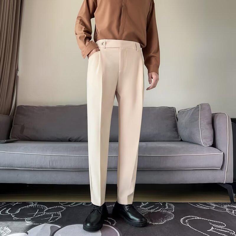 Pants Men's Trend Spring and Summer New Nine-point Small Trousers Men's Slim-fitting Drape Suit Pants Casual Trousers