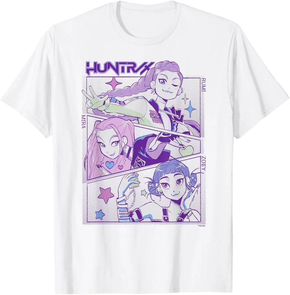KPop Demon Hunters Trio T-Shirt Summer Men's and Women's Clothing Fashion High Quality Short Sleeved T-shirt New in Tops Unisex