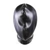 Unisex Donna Uomo Cosplay Maschera Facciale Halloween Sexy PU Pelle Coulisse Maschere Complete Cappuccio per Gioco di Ruolo Costume Copricapo