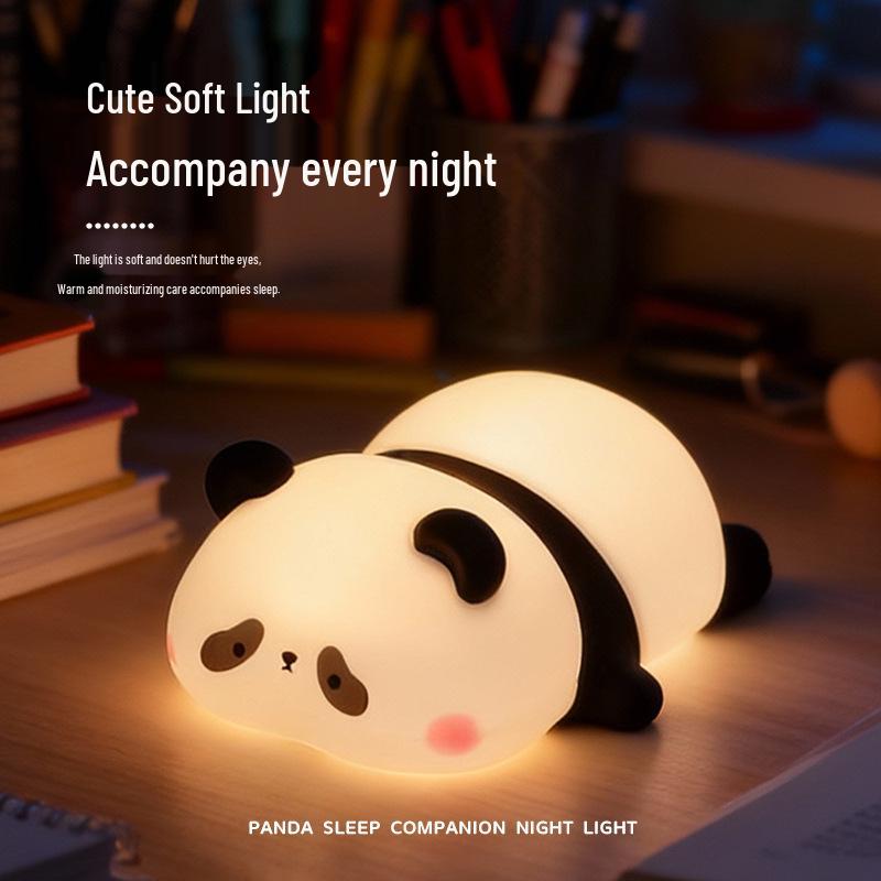 Adorable Panda Silicone Bedside Sleep Light - Perfect Nightstand Atmosphere Lamp & Gift