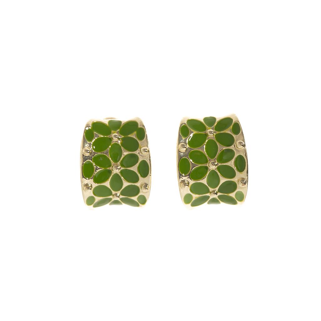 Super Fairy Green Texture Dripping Flower C-Shaped Earrings Fresh And Sweet Niche Earrings Light Luxury Premium Earrings