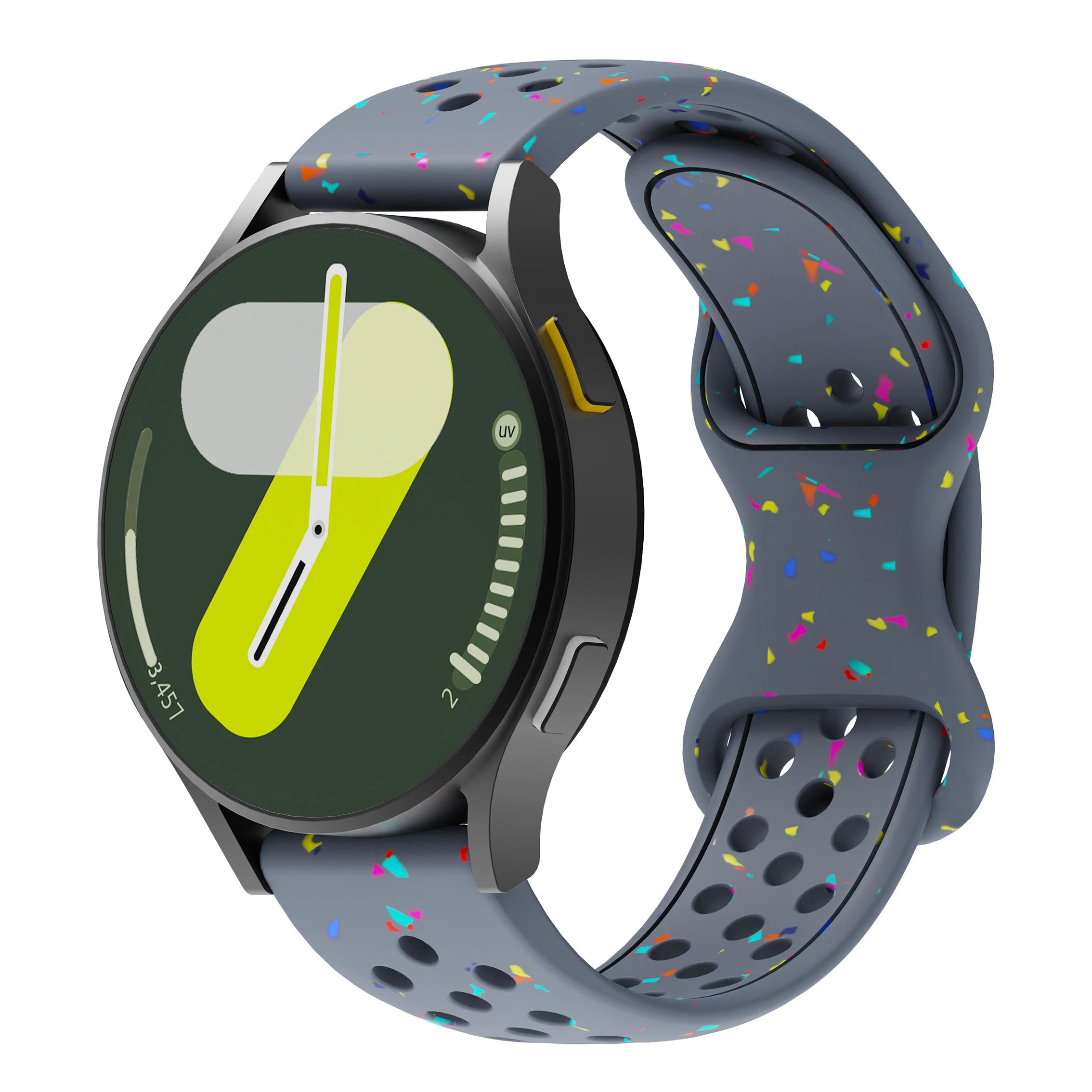 

18/20/22мм Силиконовый ремешок для Samsung Galaxy Watch7 6 5 4 44мм 40мм 6Classic 43/47мм Браслет для Huawei GT6 5 4Pro GT3/2e Universal 22MM Width ucla синий