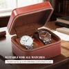 2-Slot Watch Storage Box PU Leather Watch Display Box with Suede Interior and Zipper Portable Travel Watch Organizer Case