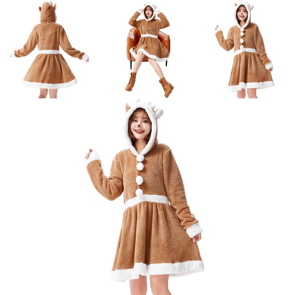 Holiday Reindeer Cosplay Dress For Women With Polyester Fabric For Stage Performances