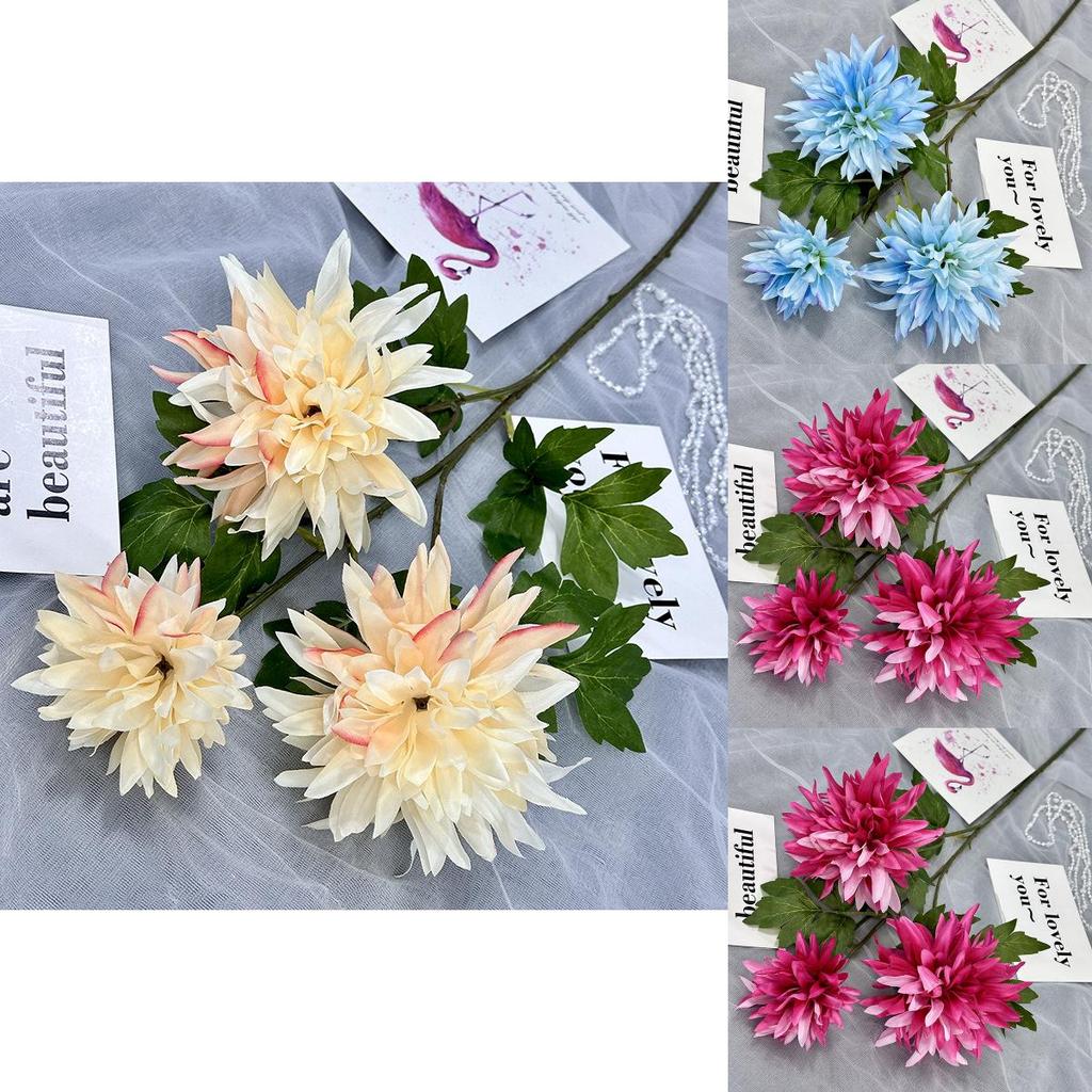 New Simulated Flower Threeheaded Yuanbao Lotus Wedding Scene Decor For Home Party Gift