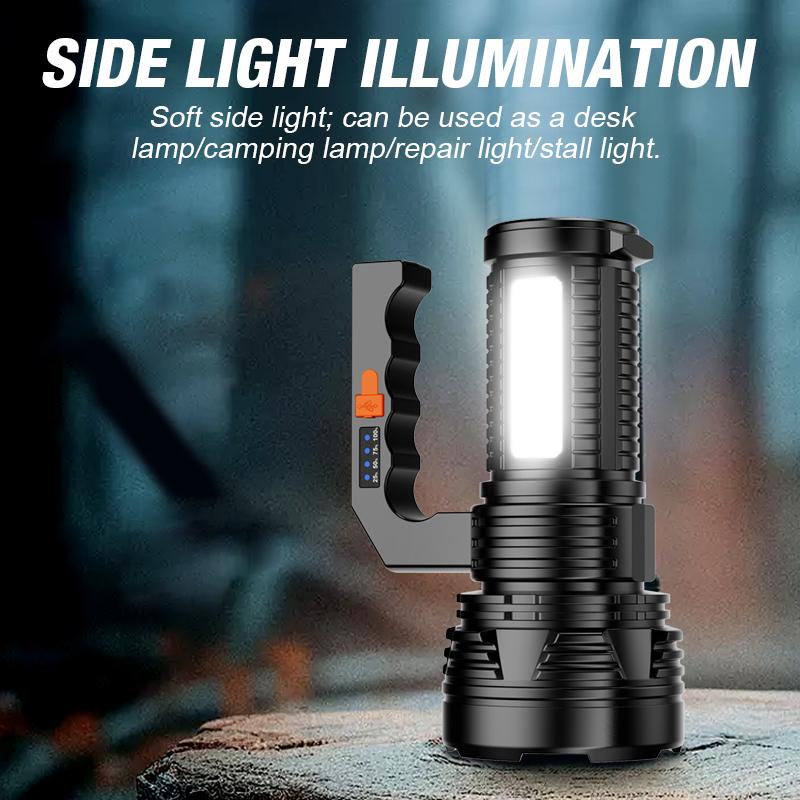 Outdoor handheld light searchlight portable flashlight high-power dual beam hanging light LED long-range construction site emer